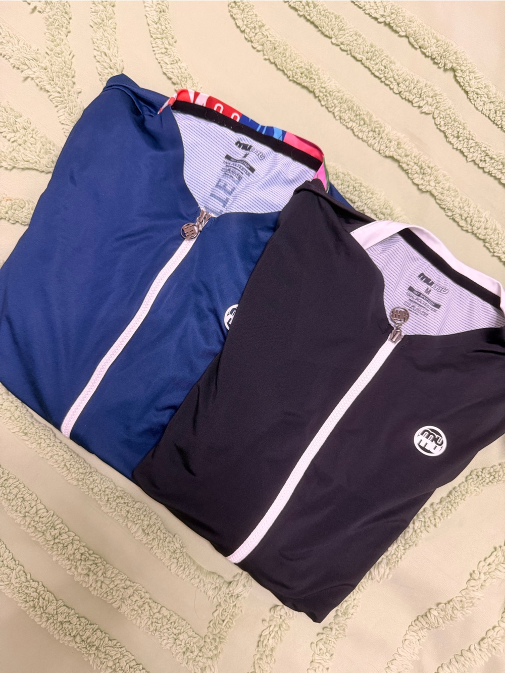 2 pc men’s medium full zip cycling jersey mummy